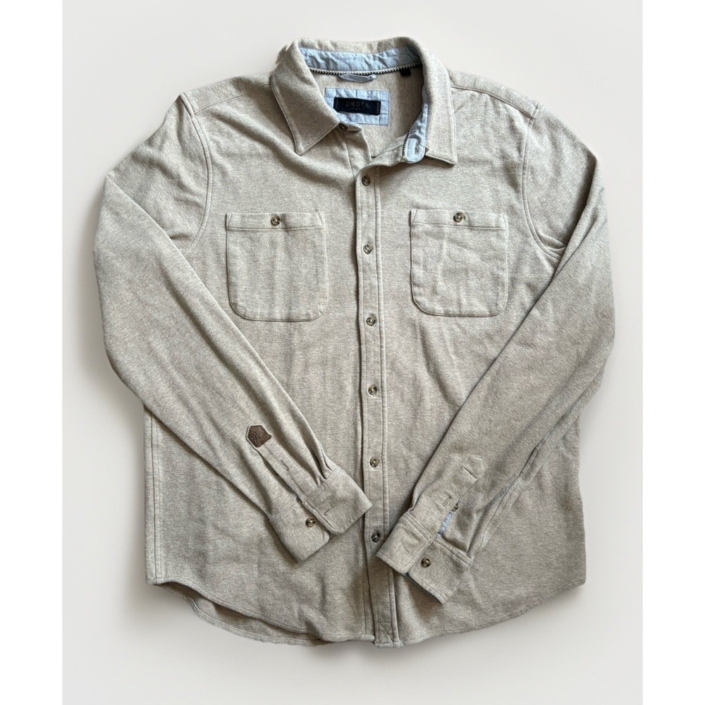 Dakota Grizzly Mens Flannel Button‎ Up Shirt Large Tan Dkota Chamois Long Sleeve